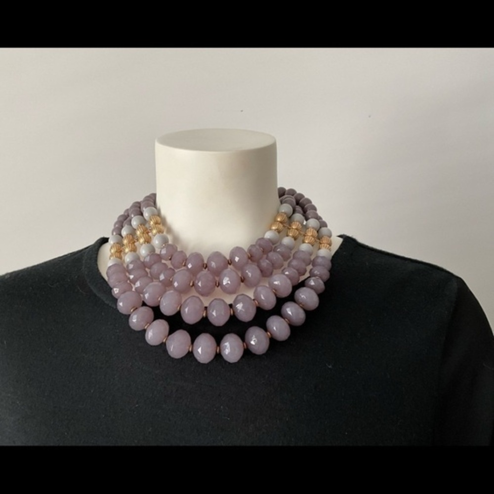 Taupe color beaded necklace